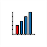 A bar chart with a red and blue bar vector