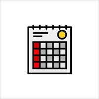 A calendar icon with a red dot on it vector