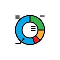 A pie chart icon with a circle in the middle vector