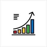 A graph chart with an arrow going up vector