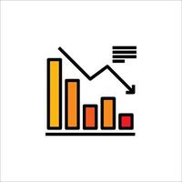 An icon of a bar chart with an arrow going up vector