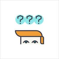 A man with question marks on his head vector
