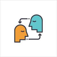 Two people are connected by a line icon vector