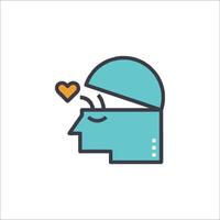 A man with a heart on his head vector