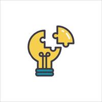 A light bulb with a piece of puzzle inside vector
