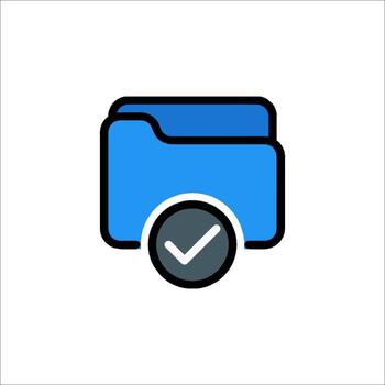 A folder icon with a tick mark vector