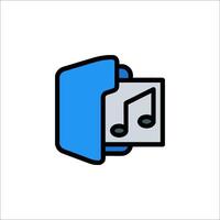 A music note icon with a folder and a note vector