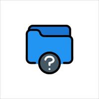 A folder icon with a question mark on it vector
