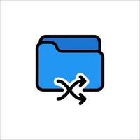 A folder icon with an arrow pointing to it vector