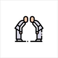 Two people are standing in front of each other, one is looking at the other vector