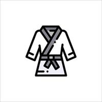 A black and white illustration of a karate robe vector