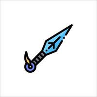 A blue and black sword with a blue arrow on it vector