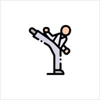 A man in a suit doing a kick kick line icon vector