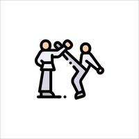 Two people are fighting in a martial art vector