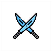 Two crossed swords icon on white background vector