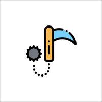 A knife and a gear are connected to a chain vector