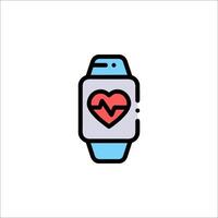 A watch with a heart on it vector