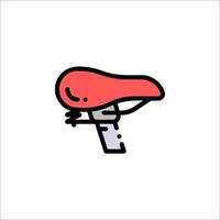 A bicycle seat with a red seat and handle vector