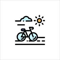 Bicycle icon with sun and clouds vector