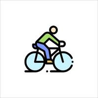 A man riding a bicycle icon in a line style vector