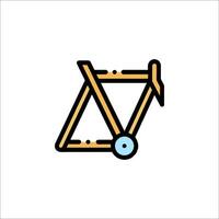 A bicycle icon with a blue and yellow color vector