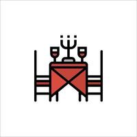 A restaurant table with two chairs and a candle vector