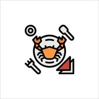 A crab on a plate with a knife and fork vector