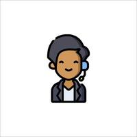 A man wearing a headset and a tie icon vector