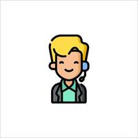 A man with a headset on his head vector