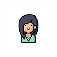Call center agent avatar icon vector