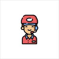 A cartoon character with a red hat and a red cap vector