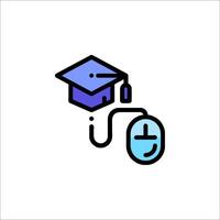 A graduation hat and a computer mouse vector