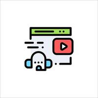 A player icon with a green and red color vector