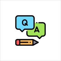 Question and answer icon with pencil vector