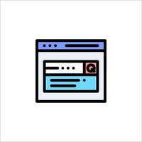 A web page with a blue and red icon vector