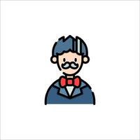 A man with a bow tie and mustache vector