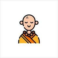 A monk with a smile on his face vector