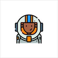 An astronaut icon with a man in a helmet vector