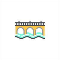 A bridge with water flowing over it vector