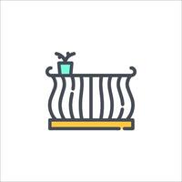 A plant on a balcony line icon vector