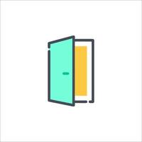 An open door icon on a white background vector