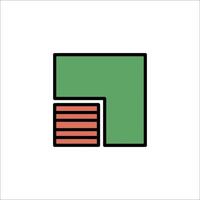 A green and red square icon vector
