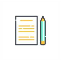 A pencil and paper icon on a white background vector