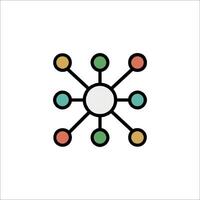 A network icon with colored circles vector