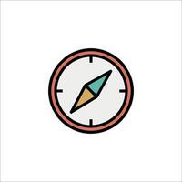 A compass icon in a flat style vector
