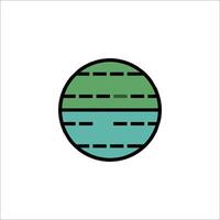 A green and blue sphere with lines on it vector