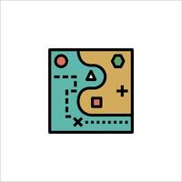 A square with a map and a number on it vector