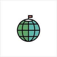 A globe with a flag on it vector