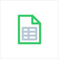 A green and white icon of a file vector