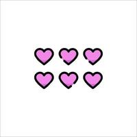 A pink heart icon on a white background vector